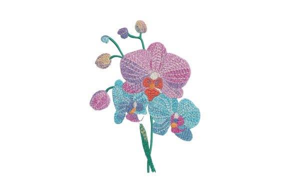 Bouquet Orchid: Elegant Embroidery Design