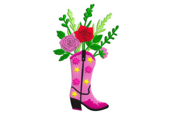 Cowgirl Boot Embroidery Design