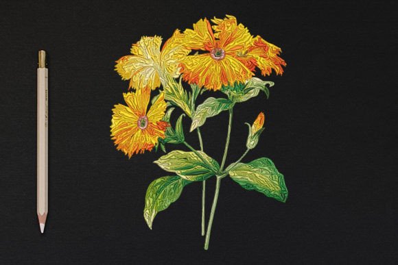 Elegant Flowers Embroidery Design