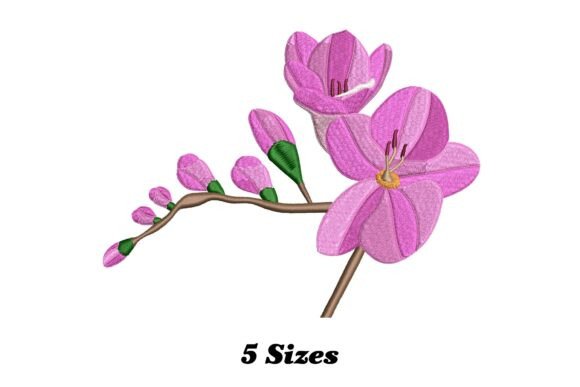 Freesia Flower Embroidery Design