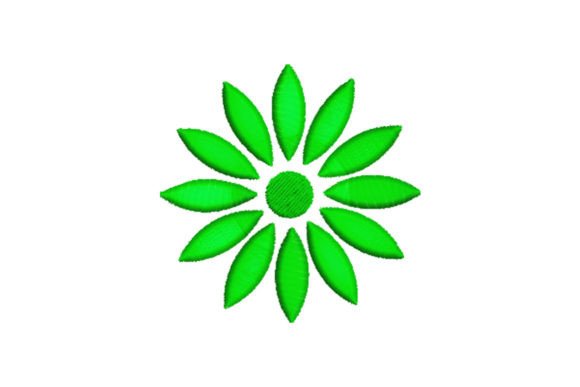 Green Flower Embroidery Design
