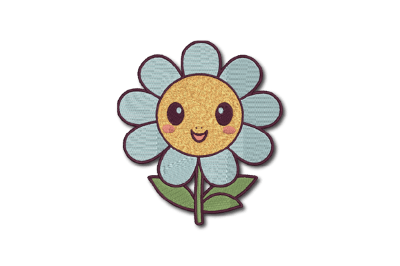 Happy Flower Embroidery Design