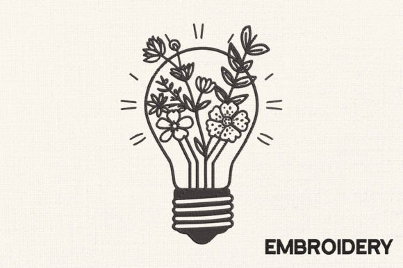 Light Bulb with Flowers
