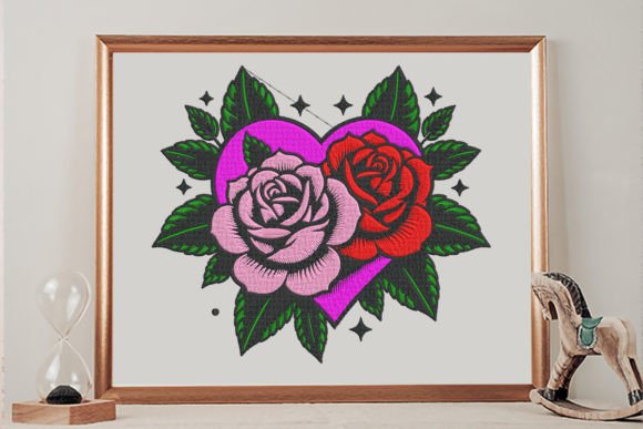 Pink Roses Embroidery Design