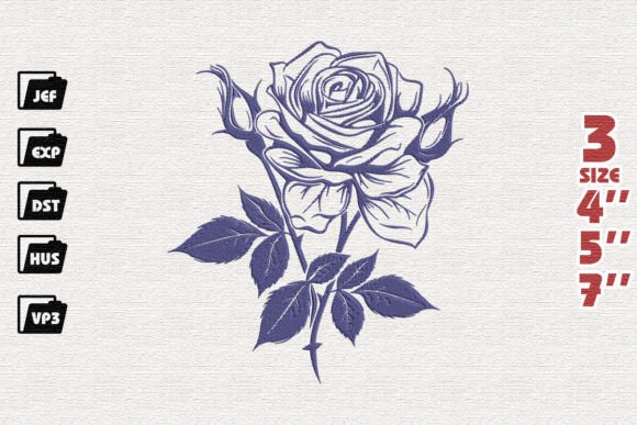Rose, Flower Embroidery