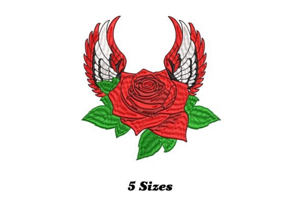 Rose Wing Embroidery Design