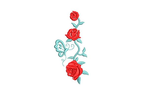 Roses with Beautiful Branches Embroidery